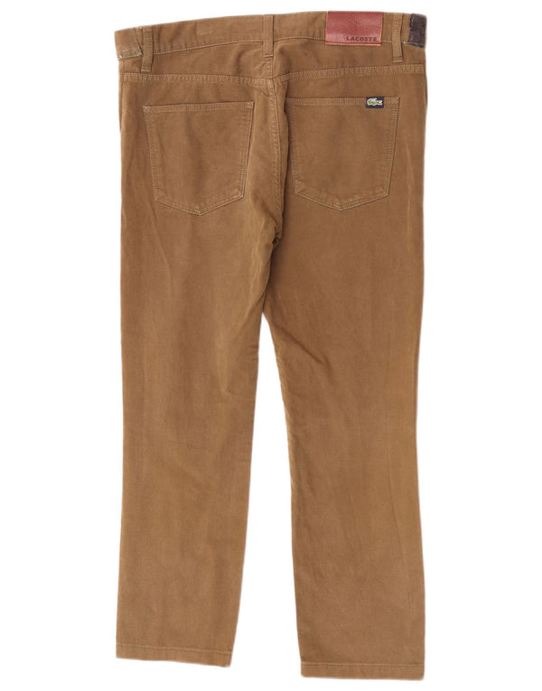 Pantalón Lacoste Mujer Recto Cropped W30 L25 Algodón Marrón