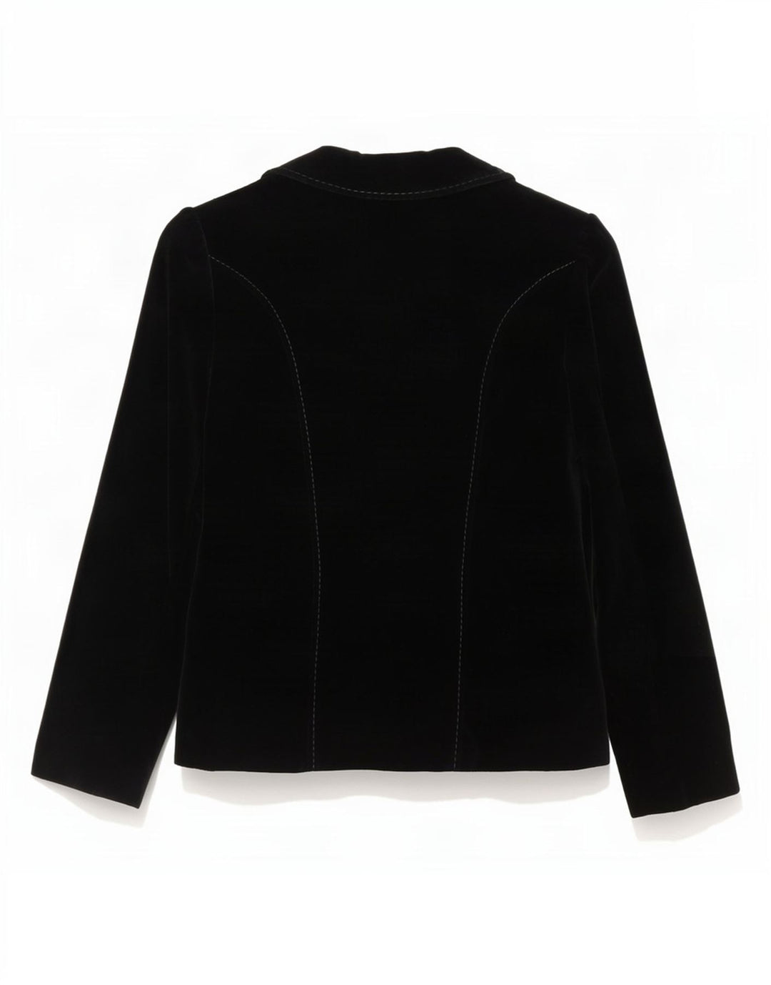 Vintage mujer 2 botones terciopelo Blazer chaqueta EU 40 algodón negro medio