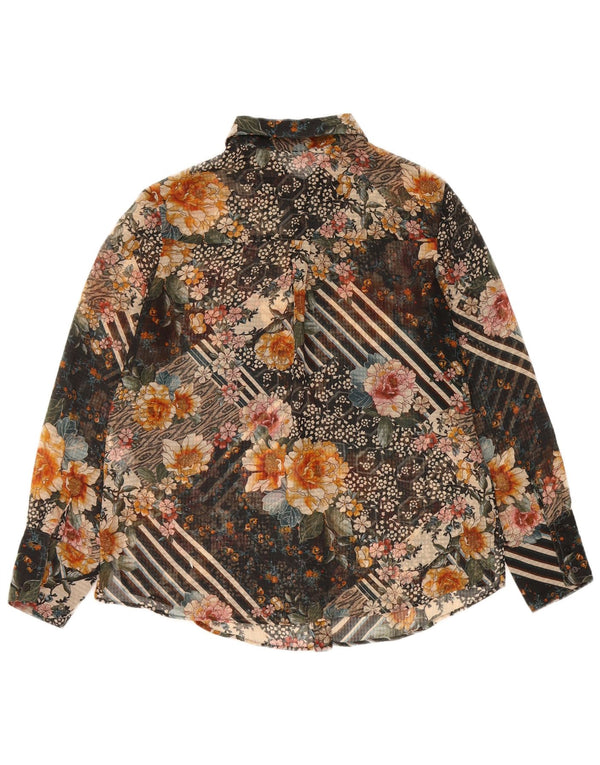 Zara Blusa Camisa Mujer UK 44 Mediana Poliéster Floral Multicolor