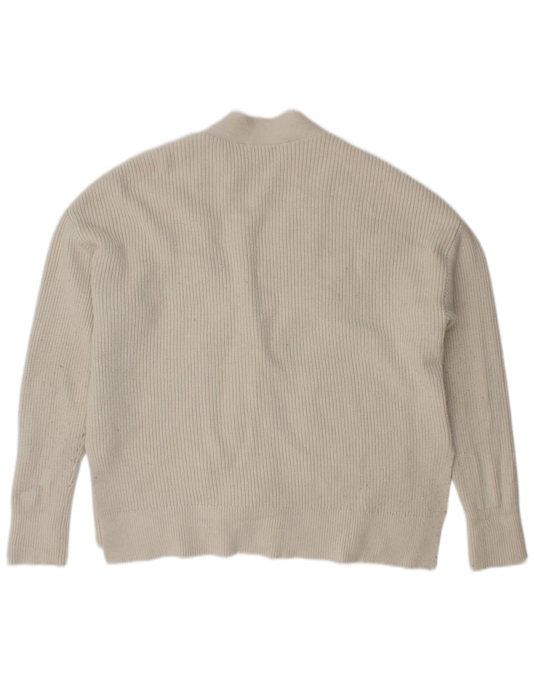 Zara Mujer Suéter Cárdigan Extragrande UK 10 Small Viscosa Blanca