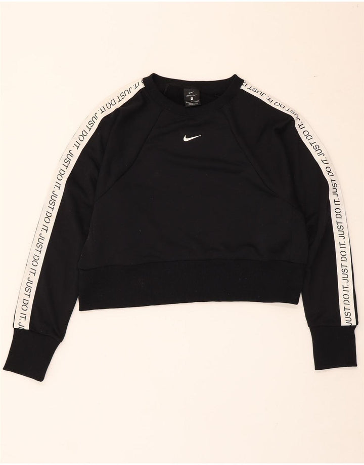 Nike - Sudadera extragrande con gráfico corto para mujer, talla 10, color negro