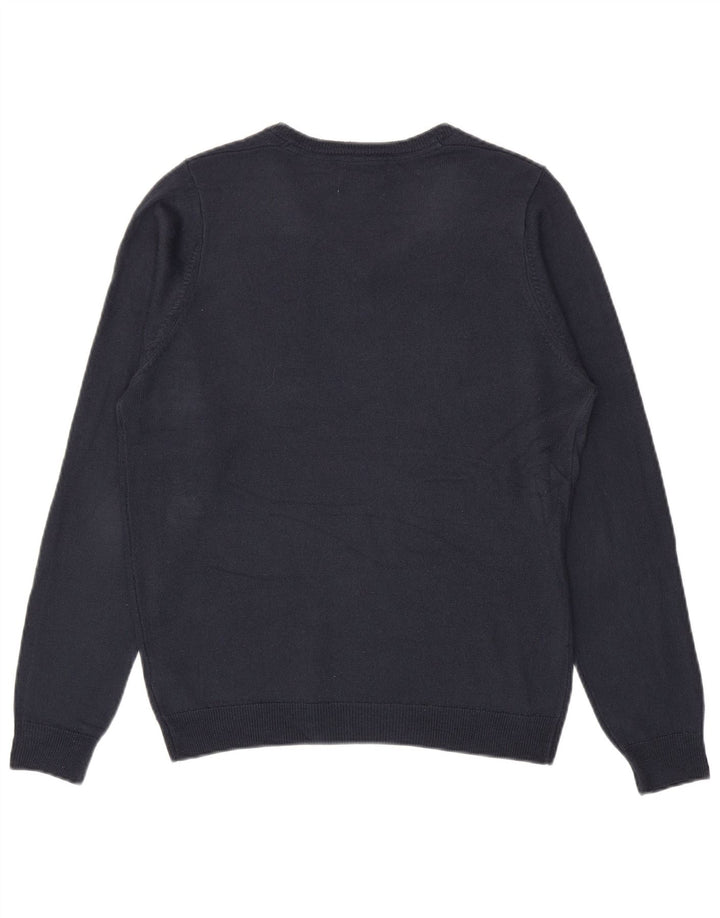 Marks & Spencer Suéter con cuello en V para hombre Acrílico azul marino mediano