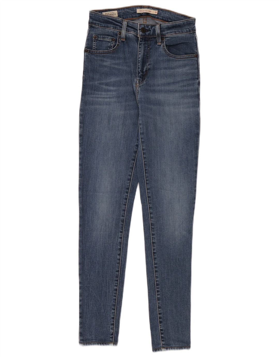 LEVI'S Vaqueros pitillo de talle alto 721 para mujer W26 L32 Algodón azul
