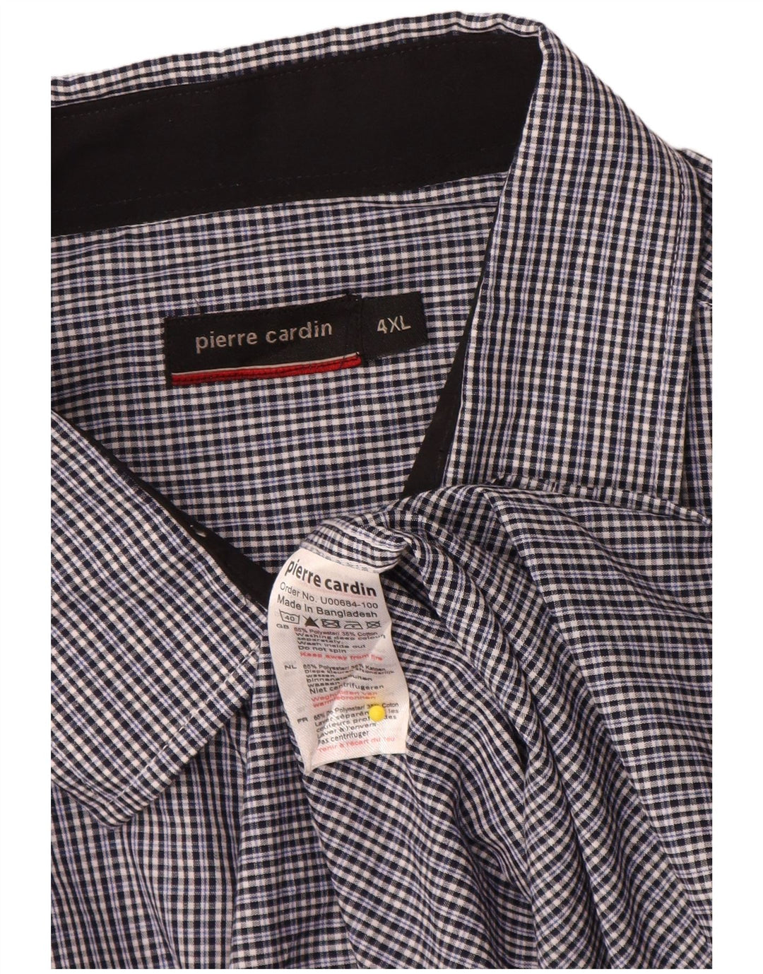 PIERRE CARDIN Camisa Hombre 4XL Azul Marino Vichy Poliéster