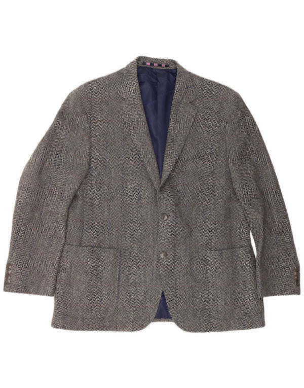 Marks & Spencer Chaqueta tipo blazer de 2 botones para hombre UK 46 XL Lana en espiga gris