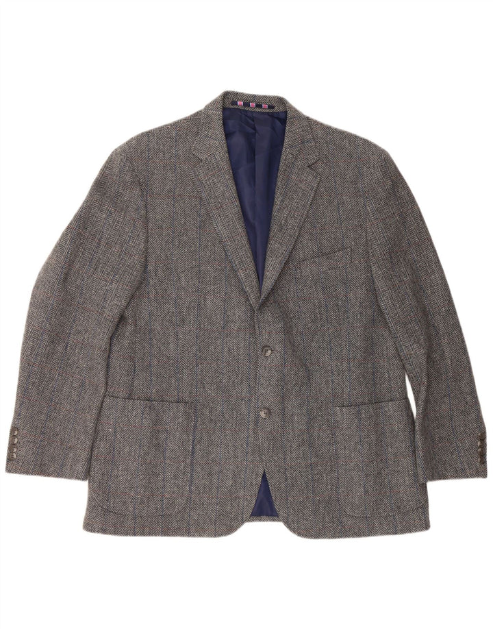 Marks & Spencer Chaqueta tipo blazer de 2 botones para hombre UK 46 XL Lana en espiga gris