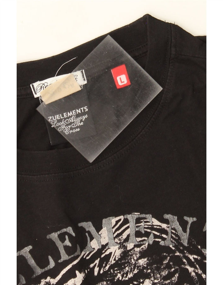 Zu Elements - Camiseta gráfica para hombre, talla grande, color negro