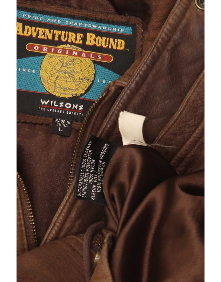 Wilsons Abrigo de cuero para hombre UK 40 Large Brown