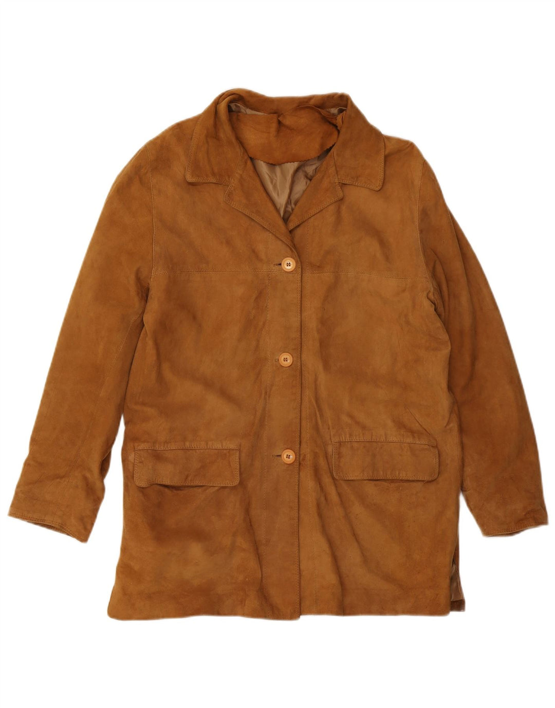 Chaqueta de ante vintage para mujer IT 42 cuero marrón medio