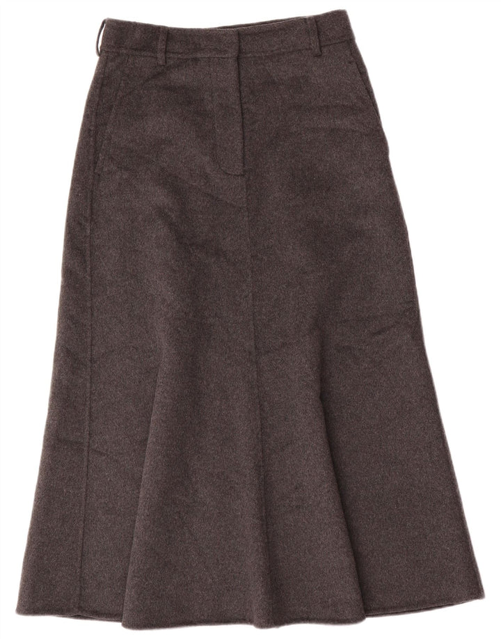 Zara Mujer Maxi Falda Acampanada Pequeña W28 Lana Gris