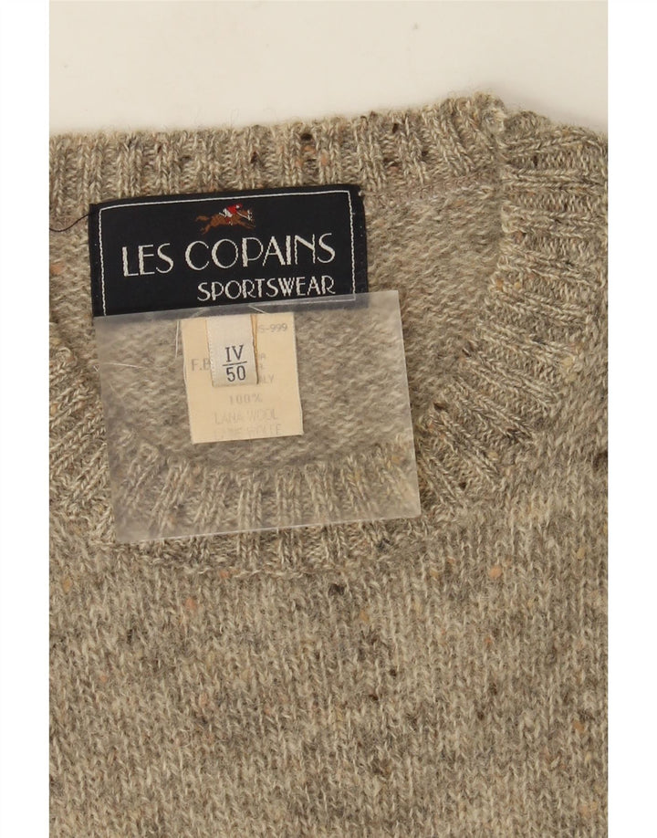 Jersey Hombre Les Copains Cuello Redondo IT 50 Lana Moteada Gris Medio