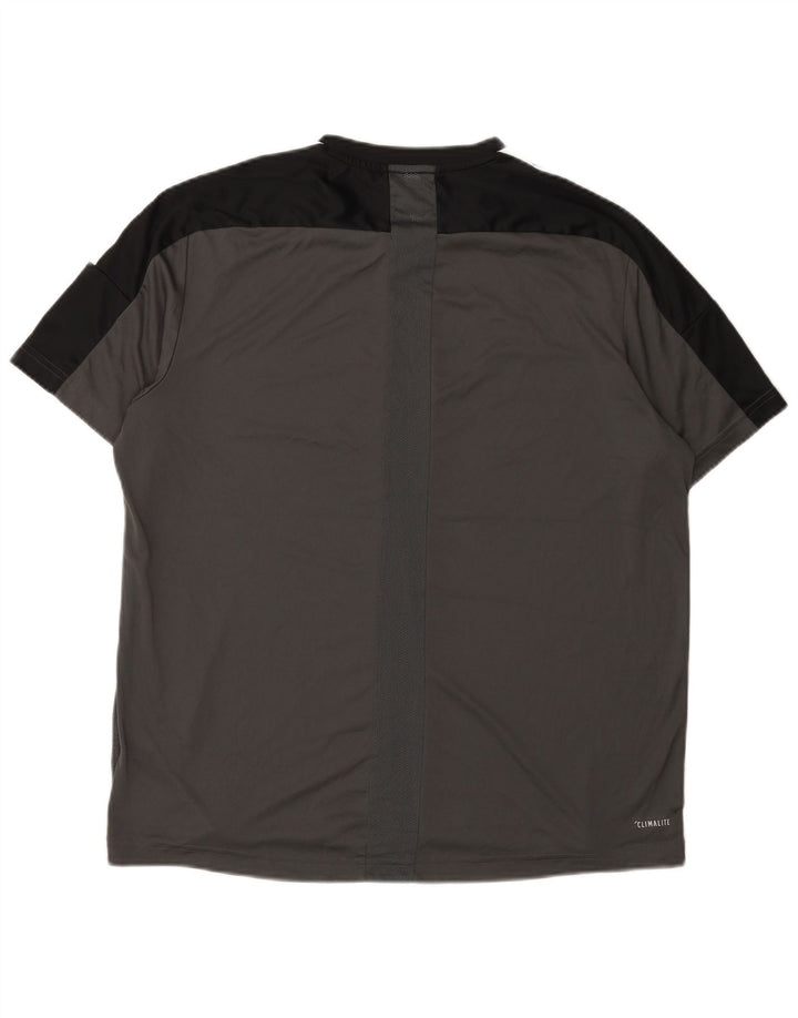 Adidas Hombre Camiseta Top XL Gris Colorblock Poliéster