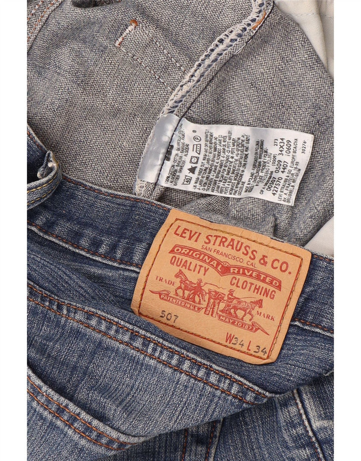 LEVI'S Mens 507 pantalones cortos de mezclilla W34 algodón azul grande