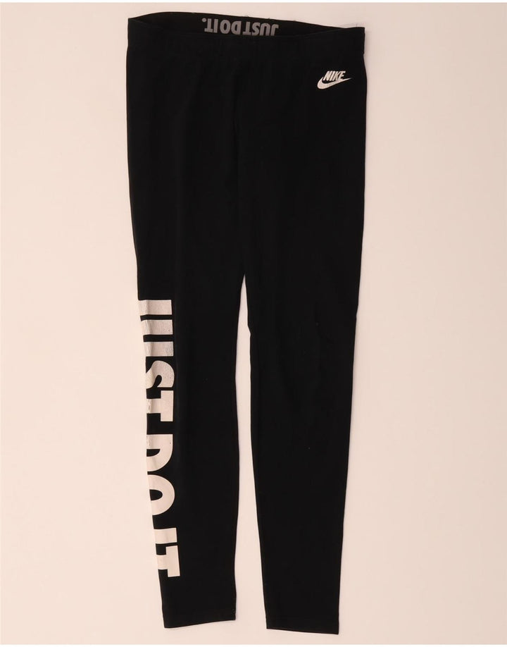 Nike - Leggings gráficos para mujer (talla 40), algodón negro mediano