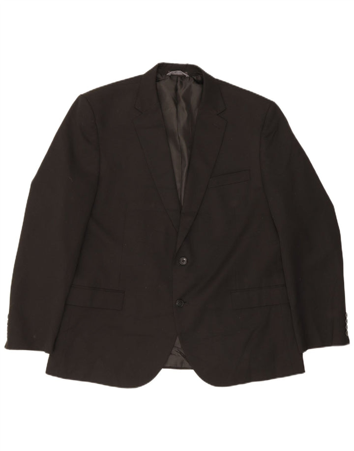 Marks & Spencer Chaqueta tipo blazer de 2 botones para hombre UK 46 XL Poliéster negro
