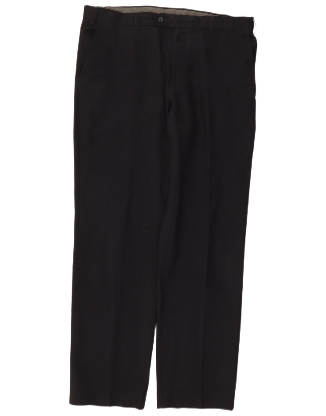 MARKS & SPENCER Pantalón de traje de corte regular para hombre W36 L33 Poliéster azul marino