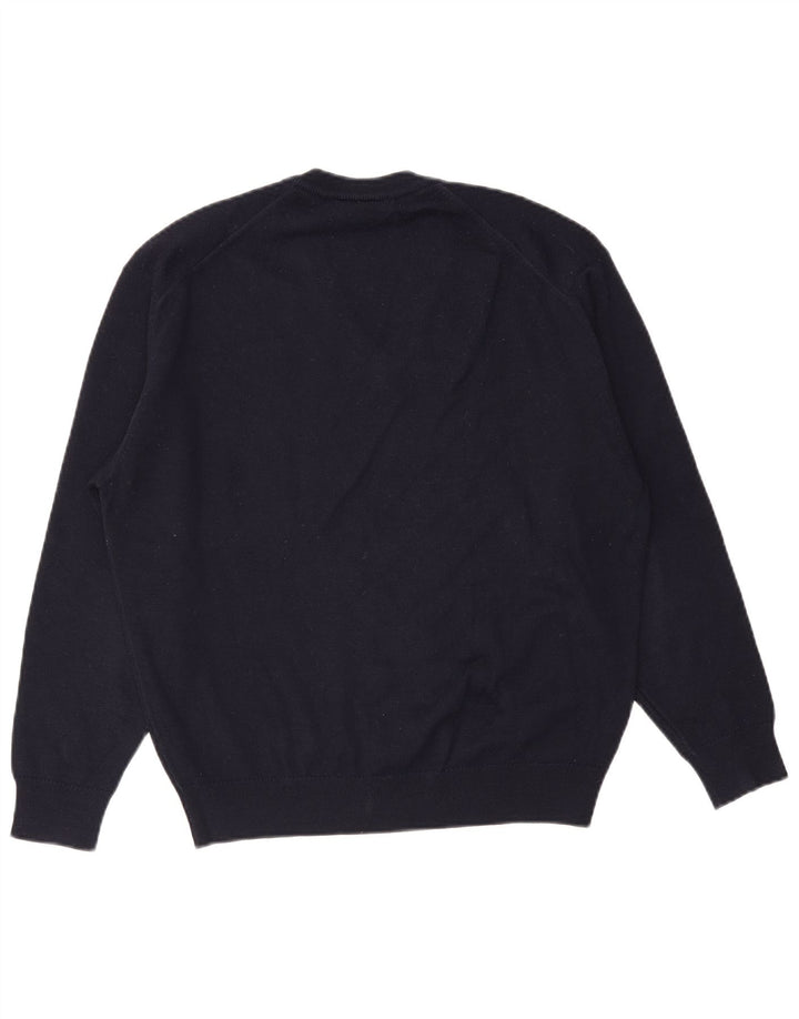 Lacoste Jersey con cuello en V para hombre talla 5 grande lana azul marino
