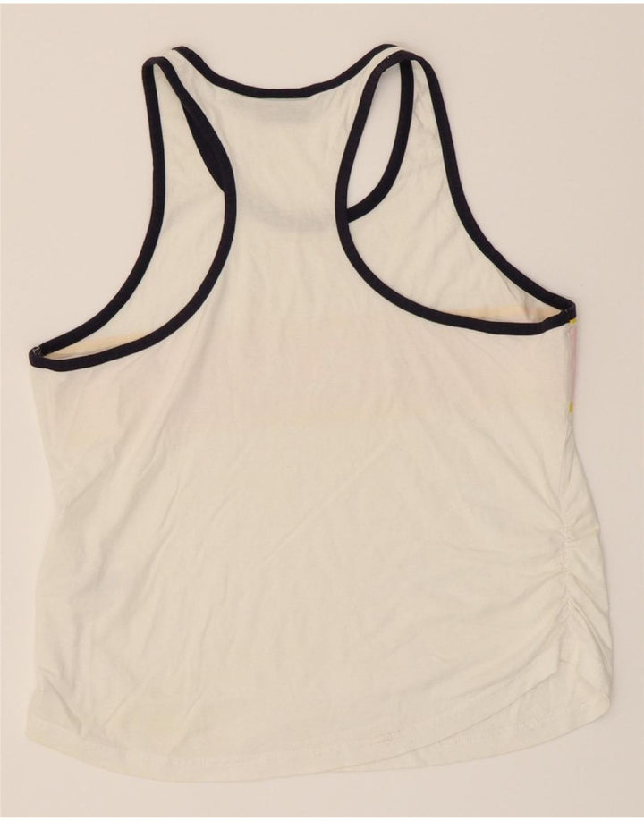 FILA Womens Graphic Vest Top UK 12 Medium White Cotton Vintage Fila and Second-Hand Fila from Messina Hembry 