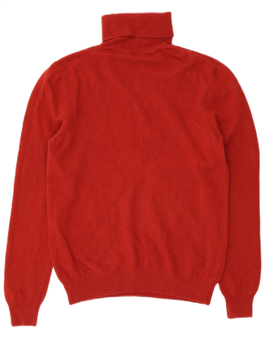 BENETTON Suéter con cuello vuelto para mujer UK 44 Grande Lana virgen roja