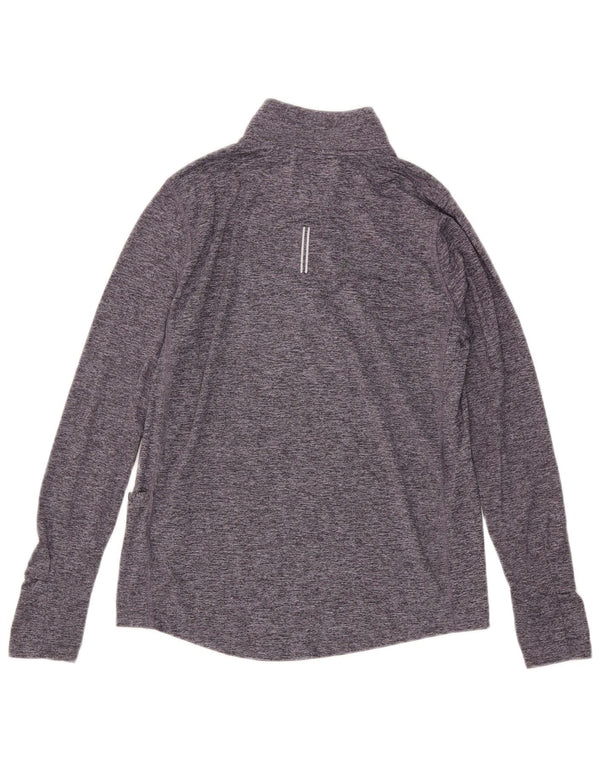 Nike Mujer Dri Fit Jersey Chándal Top UK 10 Pequeño Gris Moteado