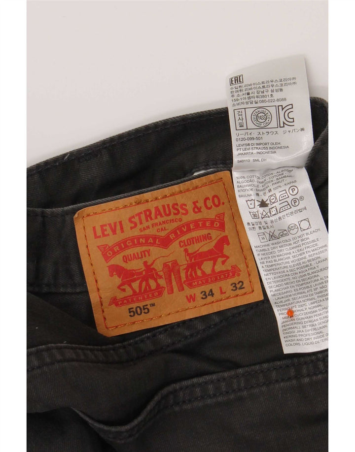Levi's Vaqueros rectos 505 para hombre W34 L32 Algodón gris