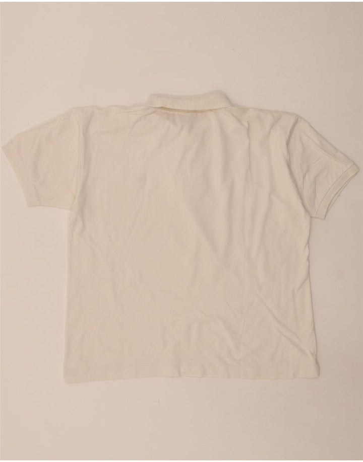 LACOSTE Polo para hombre talla 4 mediano algodón blanco