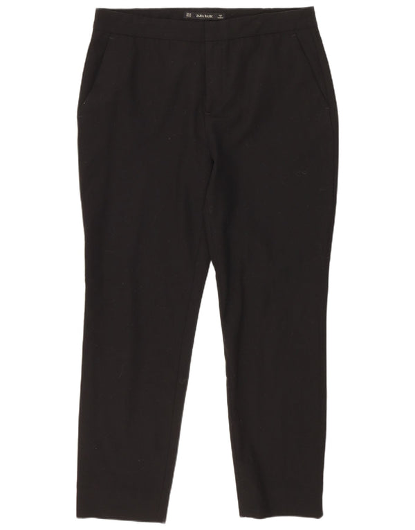 Zara Mujer Pantalón De Traje Slim EU 38 Small W28 L26 Negro