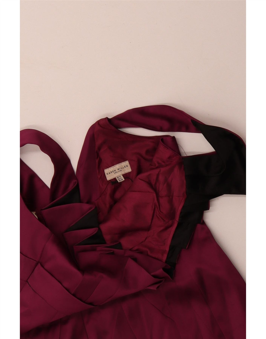 KAREN MILLEN Vestido ajustado sin mangas para mujer UK 46 Grande Acetato burdeos