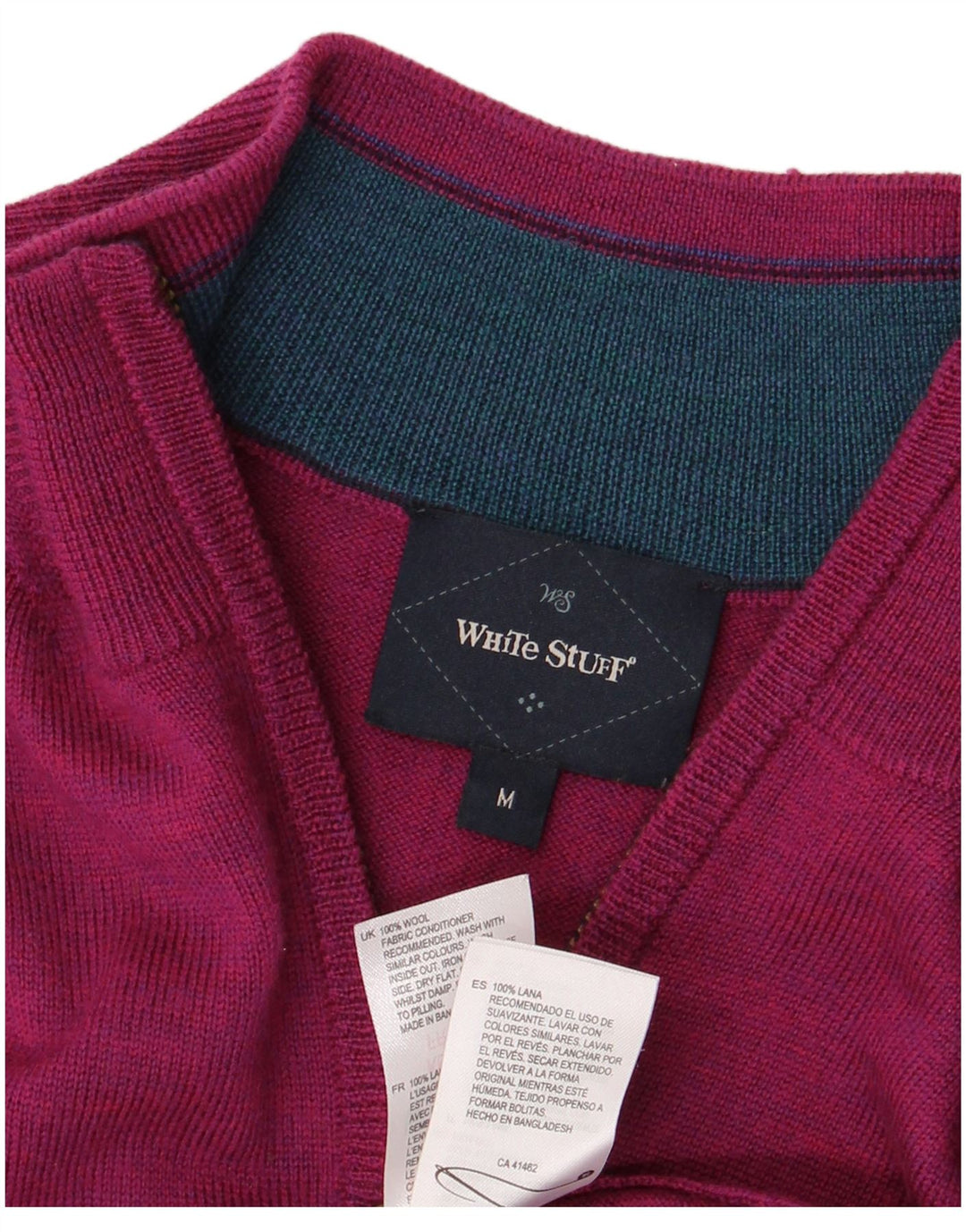 Jersey con cuello y cremallera para hombre de lana rosa medio de White Stuff