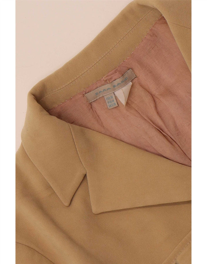 Zara Mujer Chaqueta Blazer De 3 Botones UK 42 Medium Beige