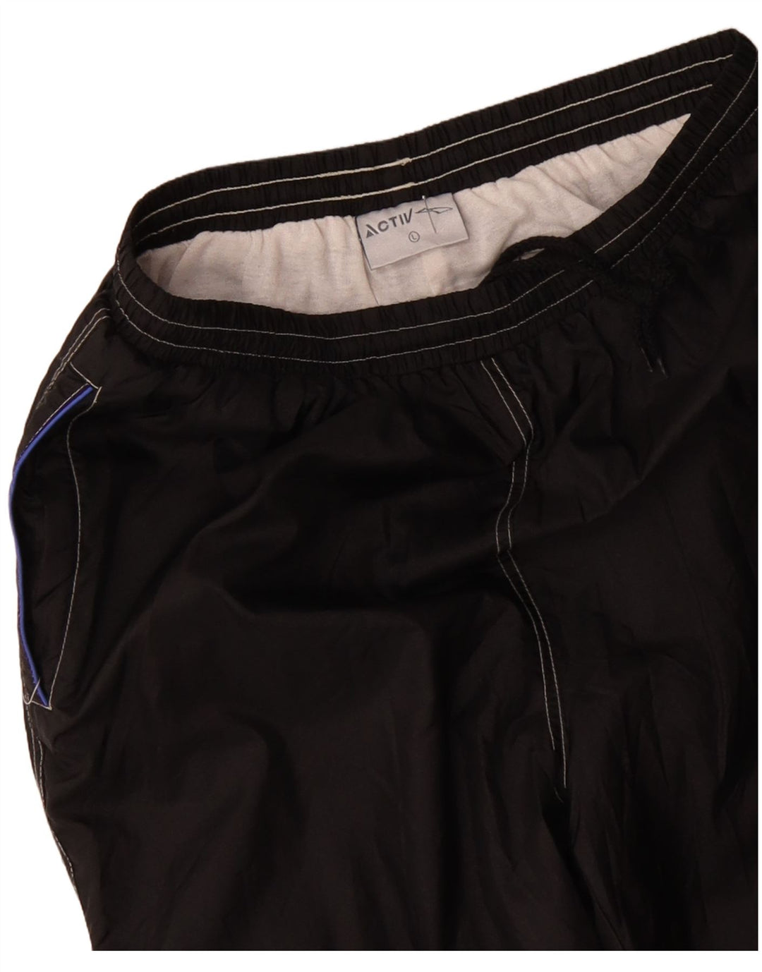 VINTAGE Pantalones de chándal para hombre Joggers Poliéster negro grande