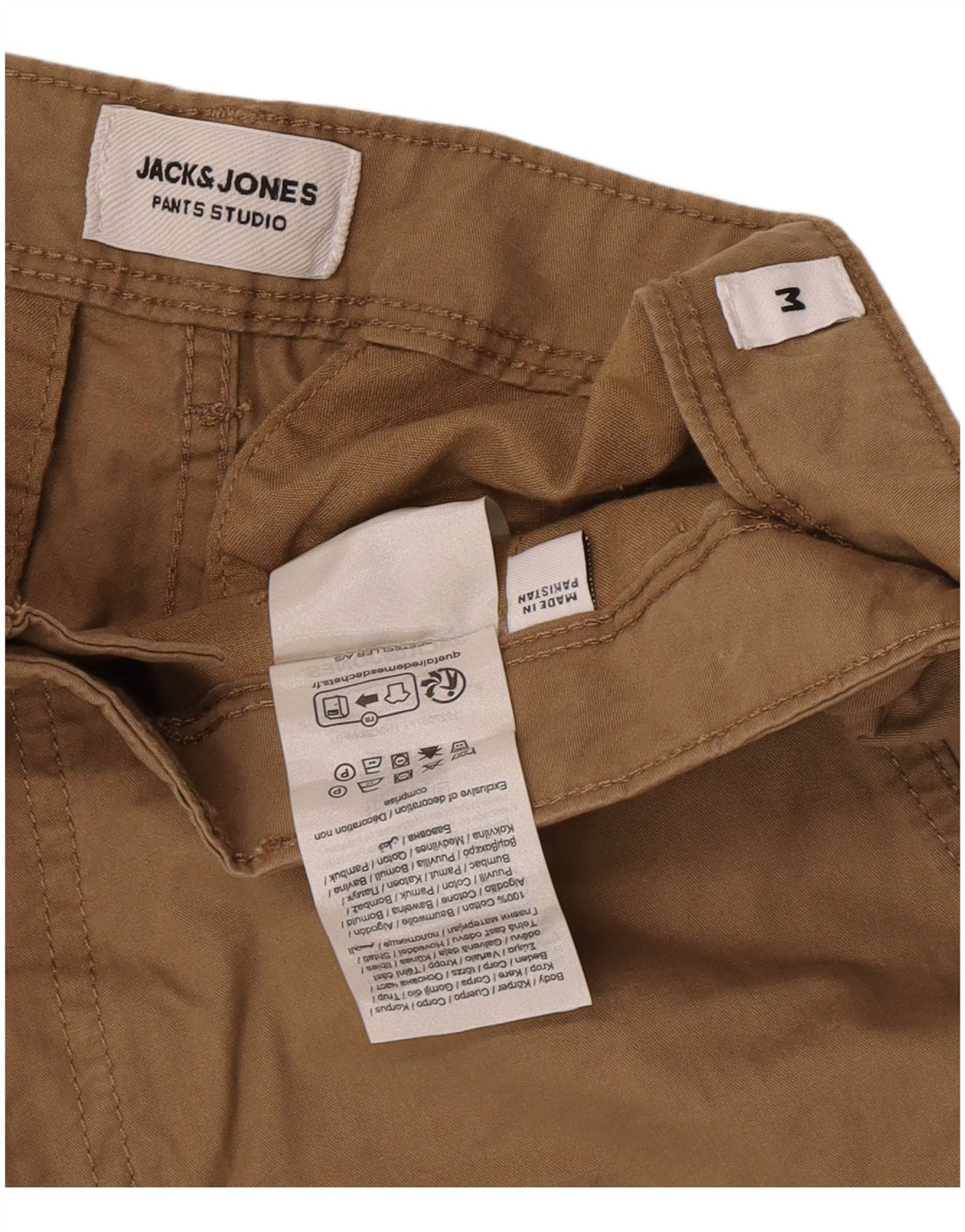 Jack & Jones Mens Cargo Shorts Medium W32 Algodón Beige