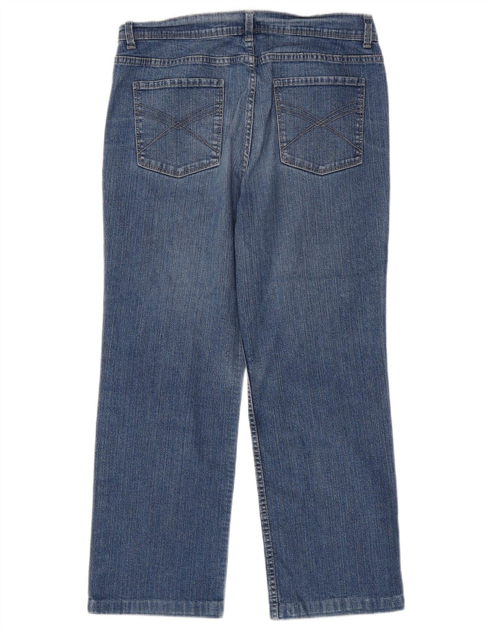 Marks & Spencer Jeans rectos cortos para mujer UK 12 Medium W30 L25 Azul