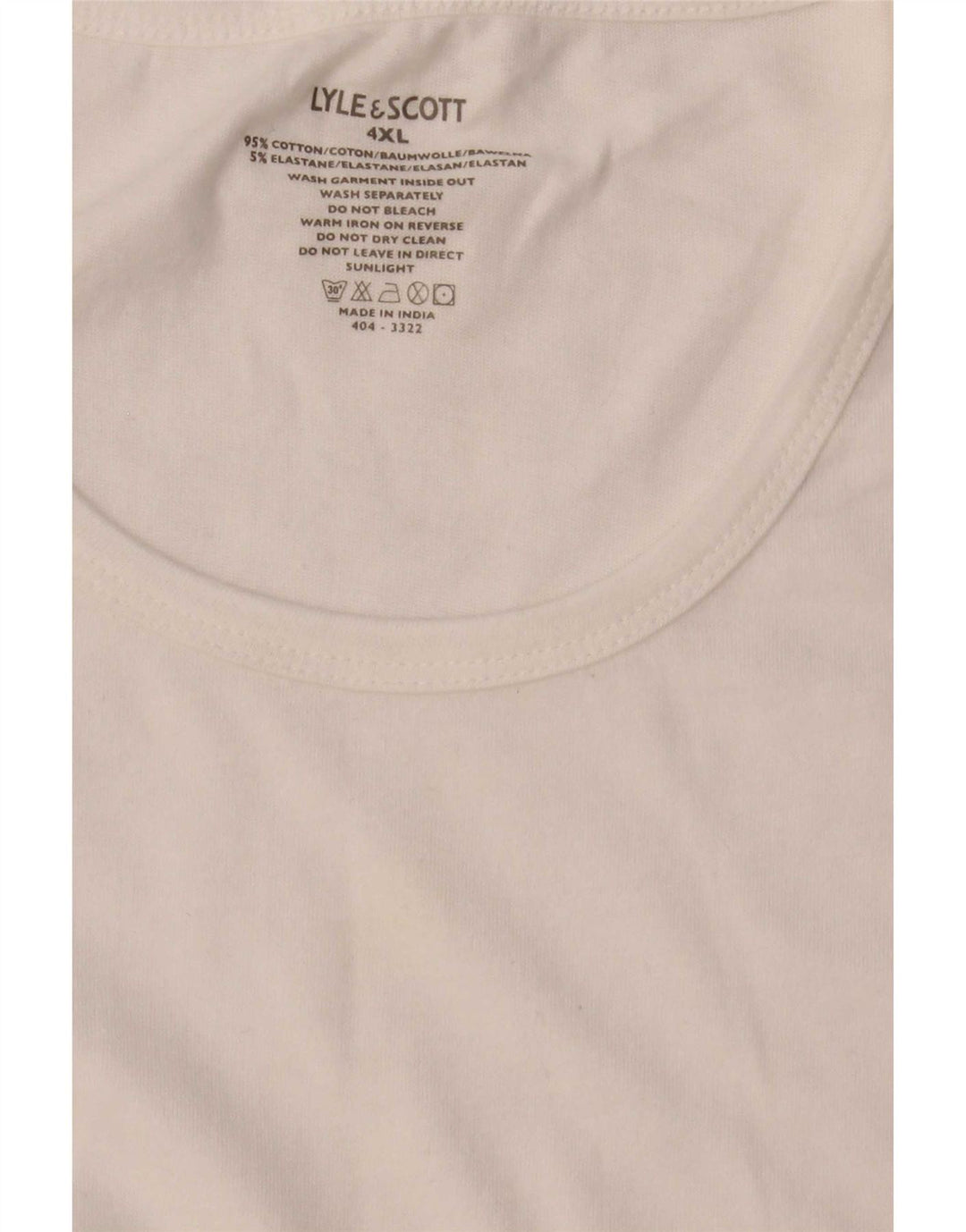 Lyle & Scott Camiseta Hombre Top 4XL Blanco Algodón