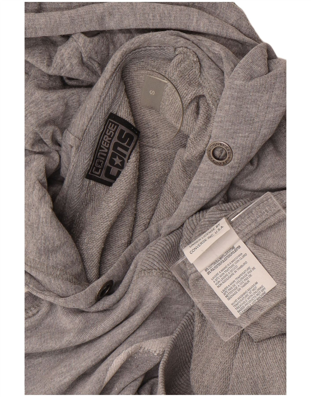 Converse Hombre Graphic Sudadera con capucha Jumper Small Gris Algodón