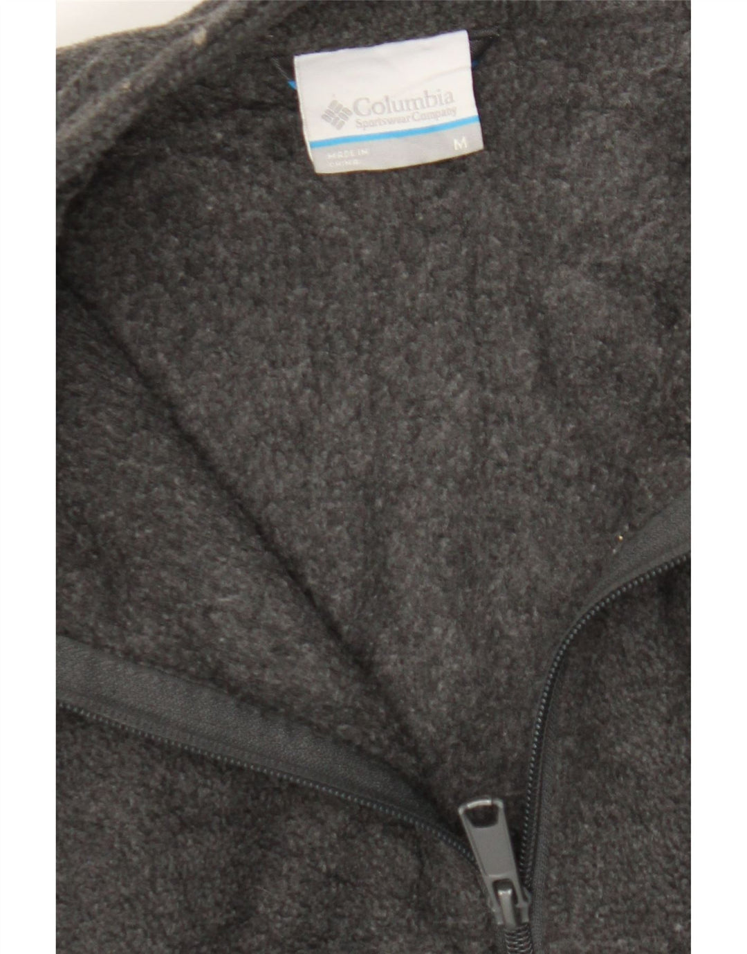 COLUMBIA Mens Fleece Jacket UK 38 Medium Grey Polyester Vintage Columbia and Second-Hand Columbia from Messina Hembry 