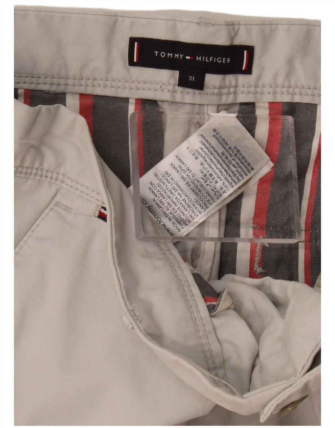 TOMMY HILFIGER Shorts cargo para hombre W31 Algodón gris medio