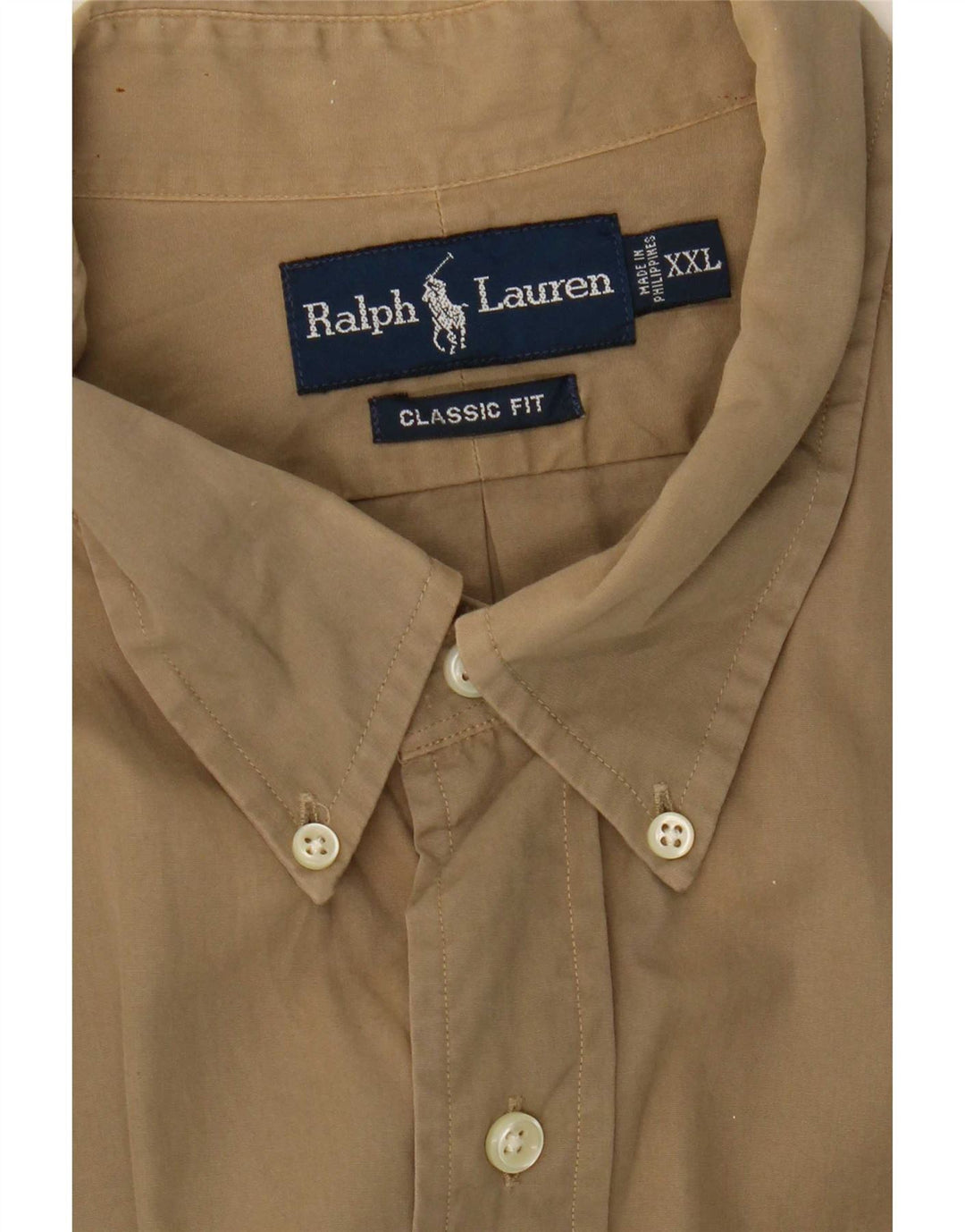 Ralph Lauren Camisa de ajuste clásico para hombre 2XL Beige