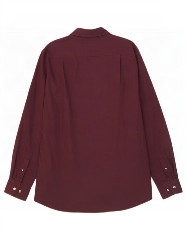 Hugo Boss Mens Shirt Size 39 15 1/2 Medium Burgundy Cotton