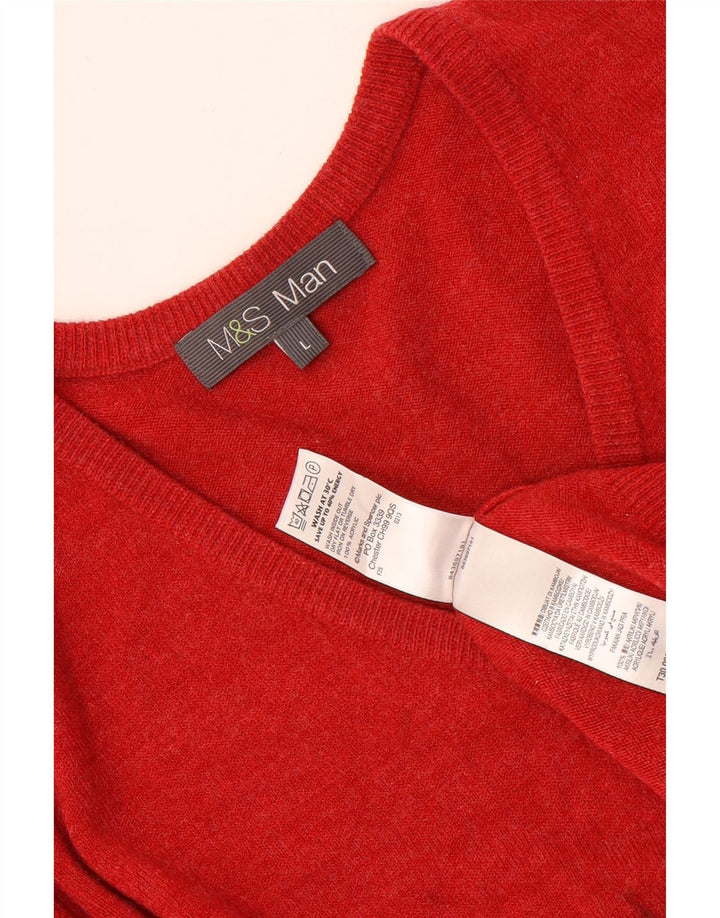 Marks & Spencer Suéter con Cuello en V para Hombre Acrílico Rojo Grande