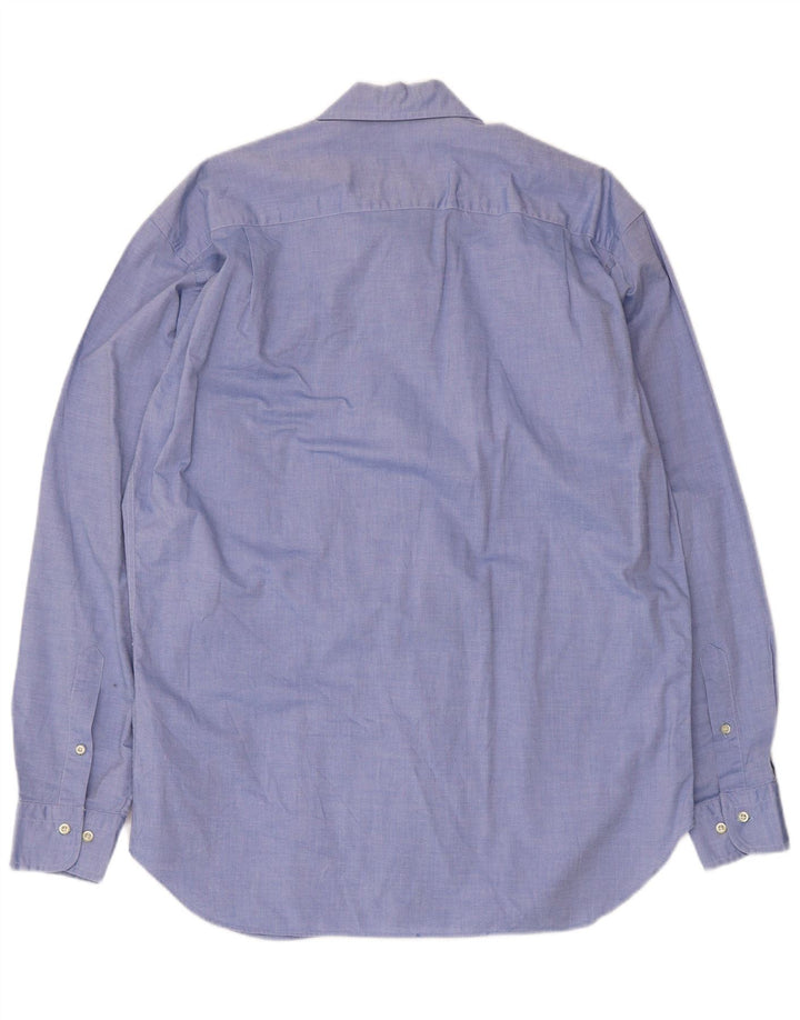 Camisa Hombre Trussardi Jeans Talla 40 15 1/2 Azul Medio Algodón
