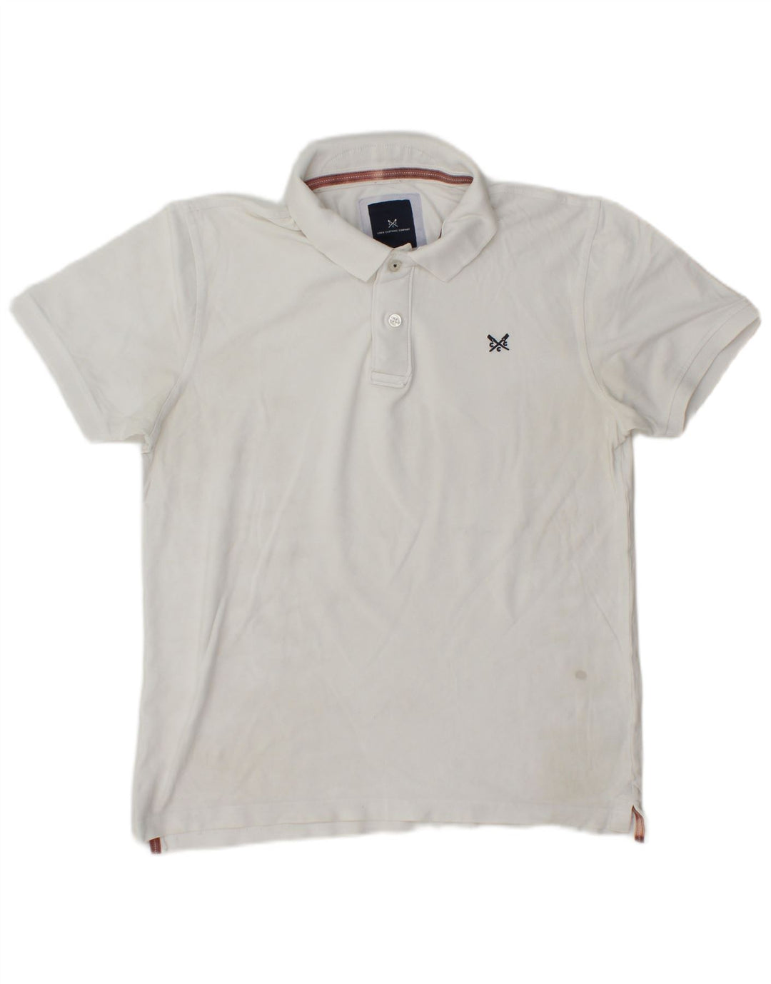 Crew Clothing Polo para hombre Algodón blanco mediano