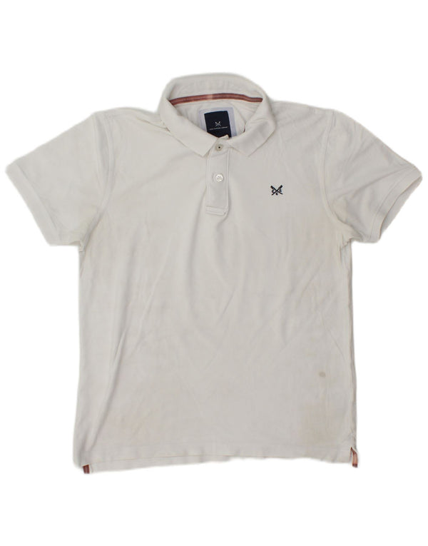 Crew Clothing Polo para hombre Algodón blanco mediano