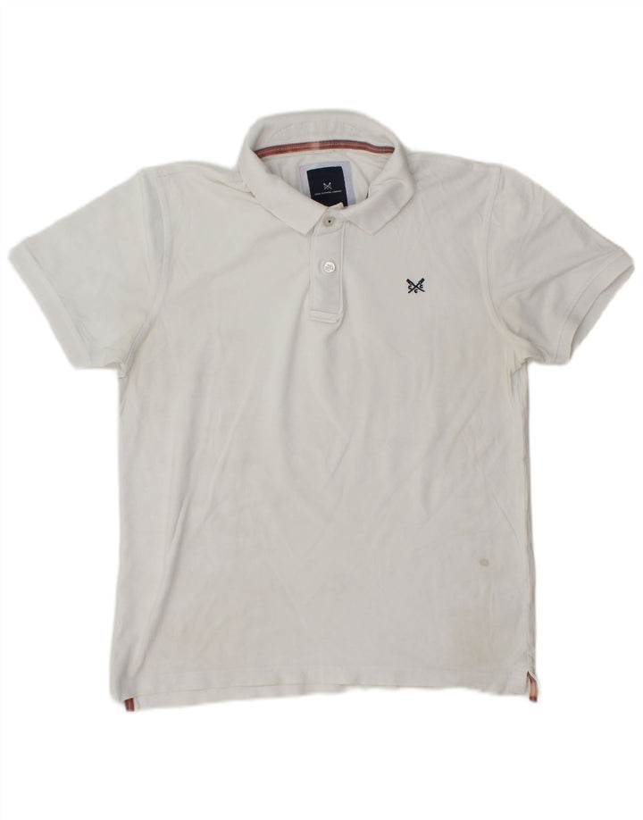 Crew Clothing Polo para hombre Algodón blanco mediano