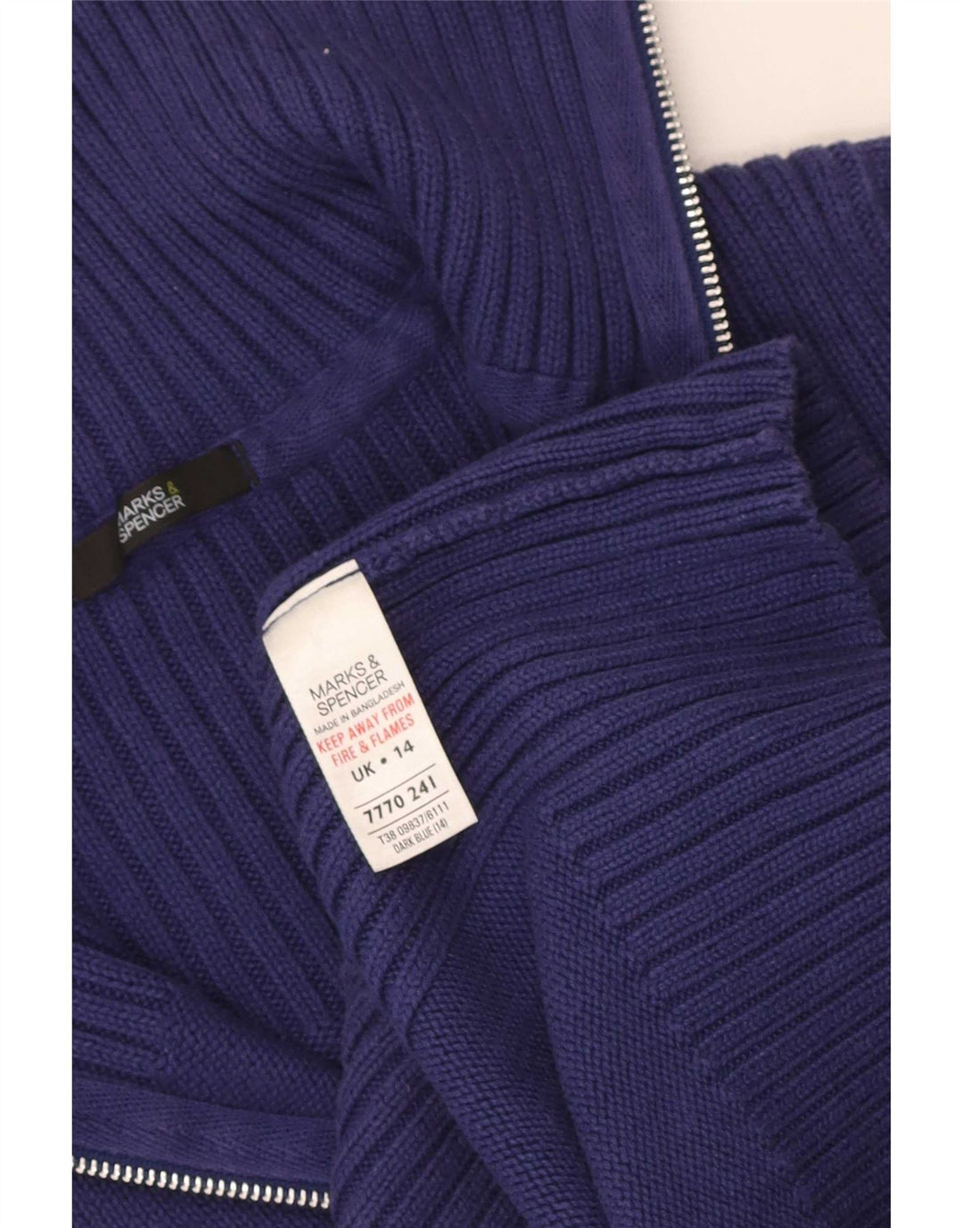 Marks & Spencer - Cárdigan para mujer, talla 40, algodón azul medio