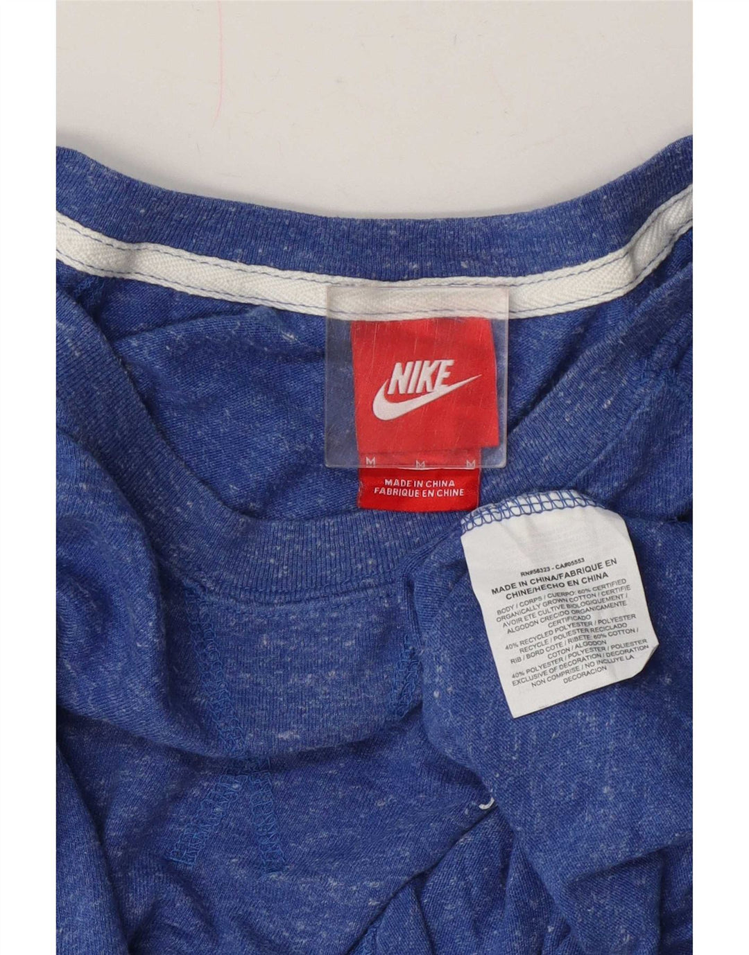 Nike - Sudadera para mujer (talla 40), color azul medio, algodón moteado