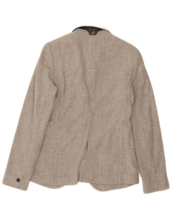 Massimo Dutti Chaqueta Blazer De 1 Botón Mujer EU 38 Small Gris Lana