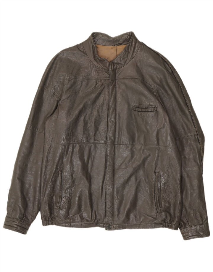 VINTAGE Chaqueta de cuero para hombre IT 50 Cuero marrón grande