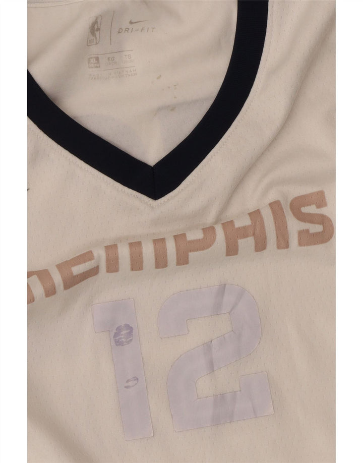 NIKE Camiseta sin mangas con gráfico Memphis para niños 15-16 años XL Blanco Colorblock
