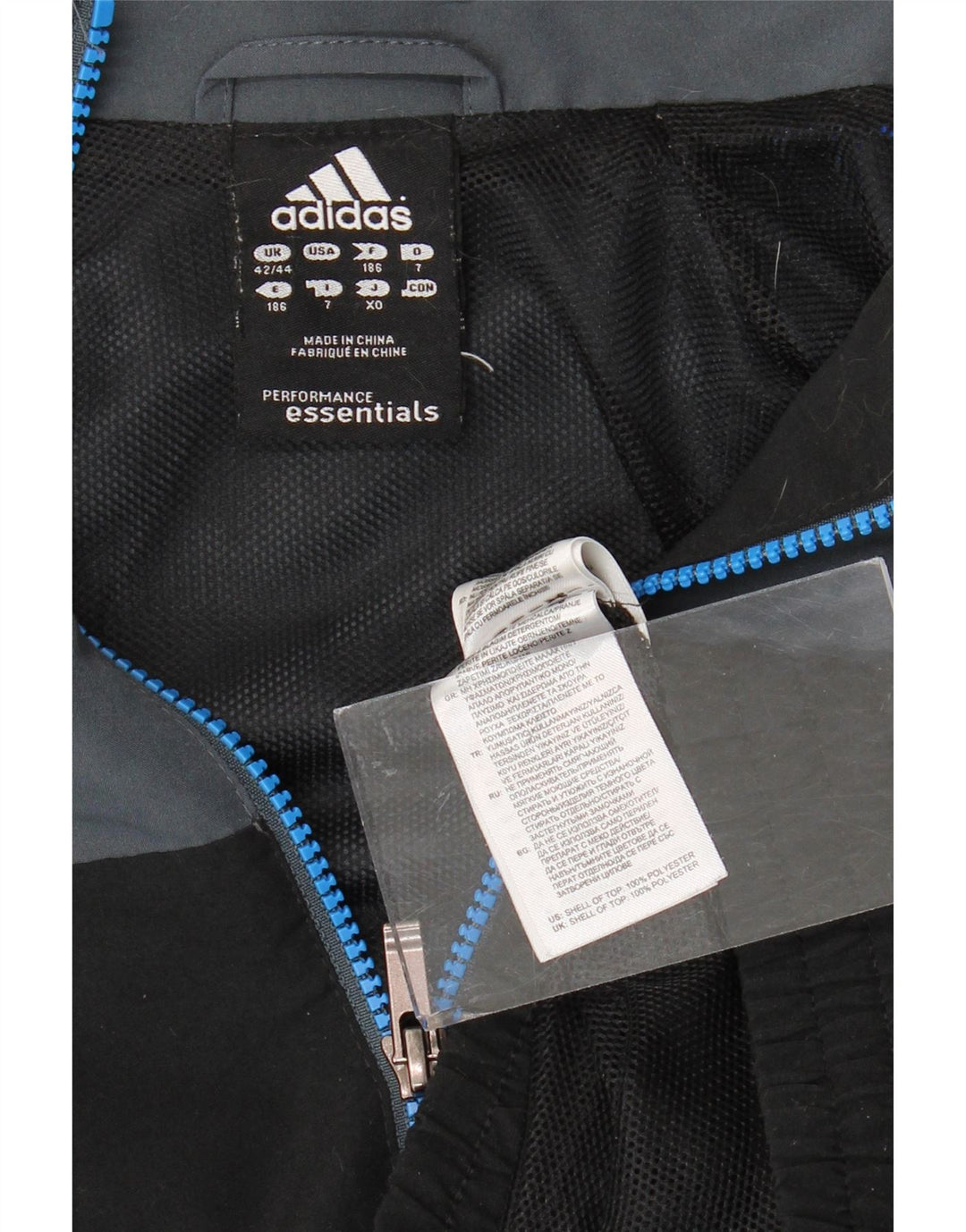 ADIDAS Mens Climalite Chándal Top Chaqueta Reino Unido 42/44 Grande Negro